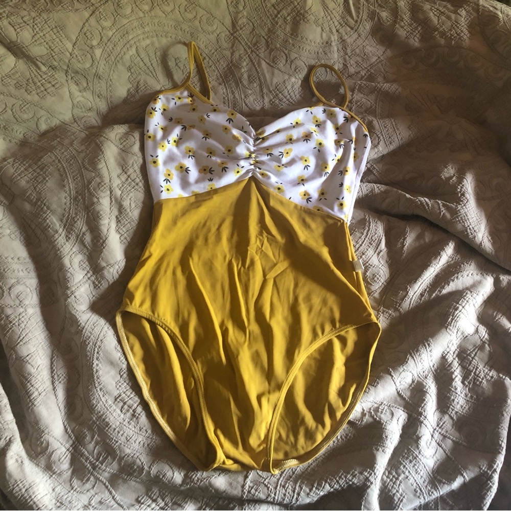 Class In Yellow Floral Leotard